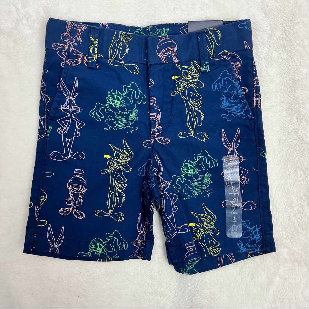Gap Warner Bros Toddler Navy Bugs Bunny Tasmanian Devil Shorts NWT Size 2T